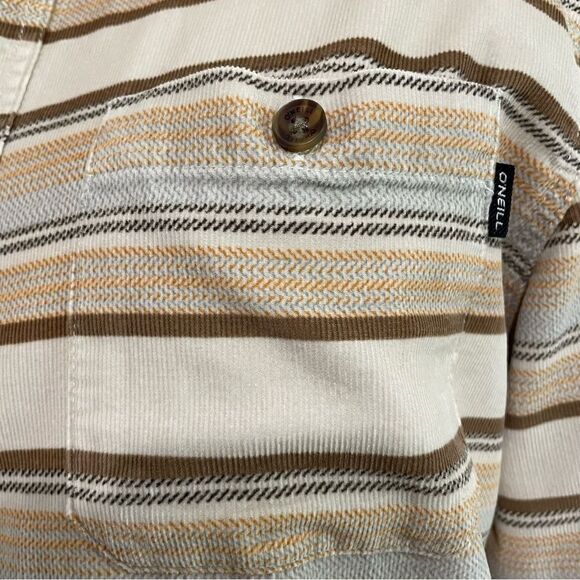 O’NEILL CARUSO TAN STRIPE CORD SHIRT SZ-S - Picture 4 of 11